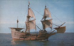 Mayflower II Sailing Ship, Plymouth, Massachusetts Postcard