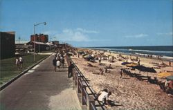 Virginia Beach Oceanfront, Crowded Beach & Boardwalk Postcard