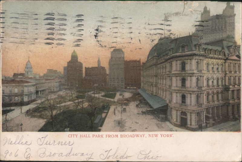 City Hall Park from Broadway, New York