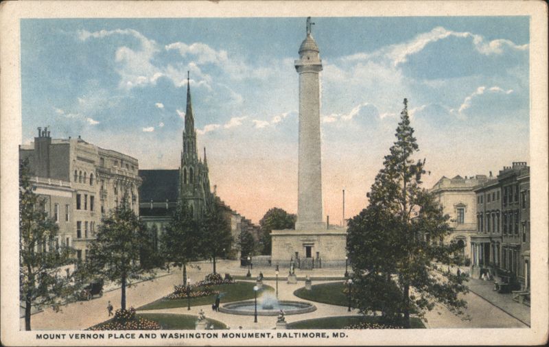Mount Vernon Place and Washington Monument, Baltimore Maryland