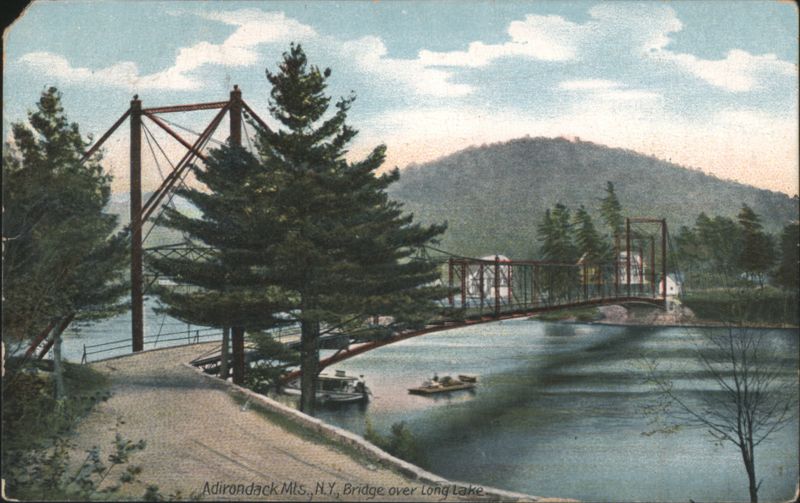 Adirondack Mts., Bridge over Long Lake New York