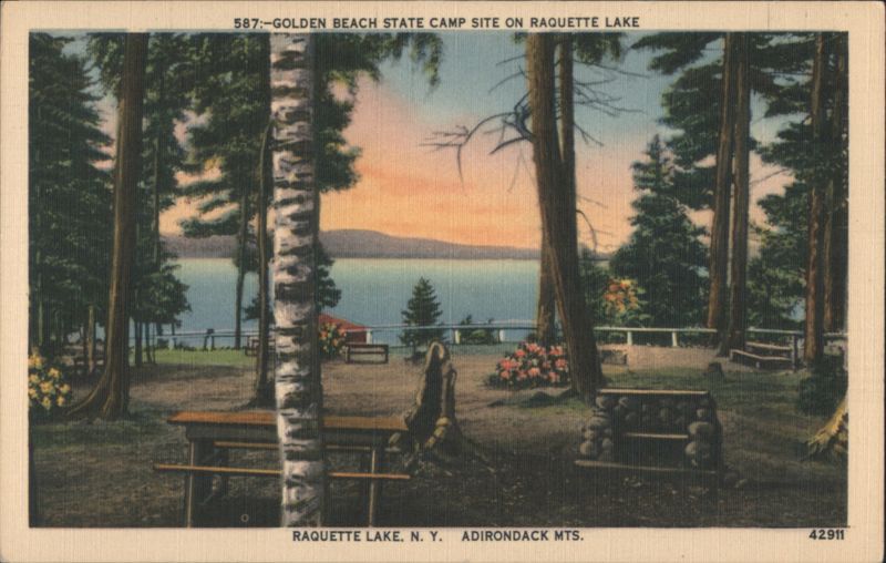 Golden Beach State Camp Site on Raquette Lake New York