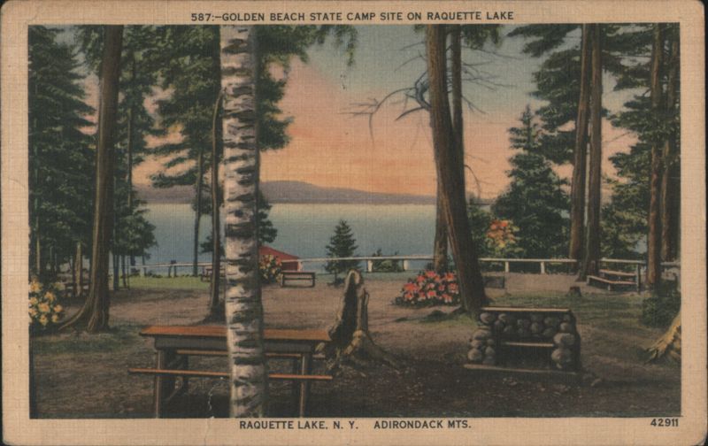 Golden Beach State Camp Site on Raquette Lake New York