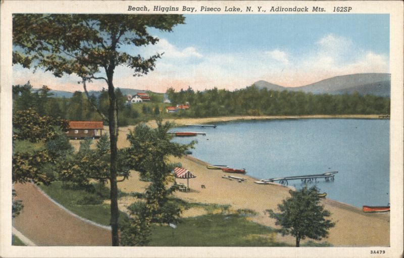 Beach, Higgins Bay, Piseco Lake, Adirondack Mts. New York