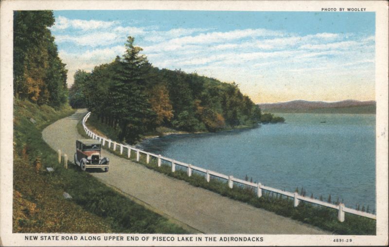 New State Road Along Upper End of Piseco Lake, Adirondacks New York
