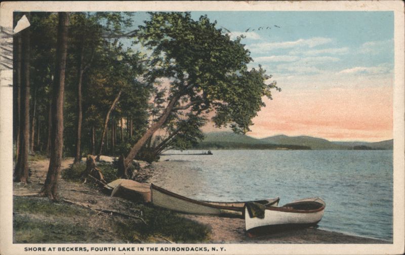 Shore at Beckers, Fourth Lake in the Adirondacks New York