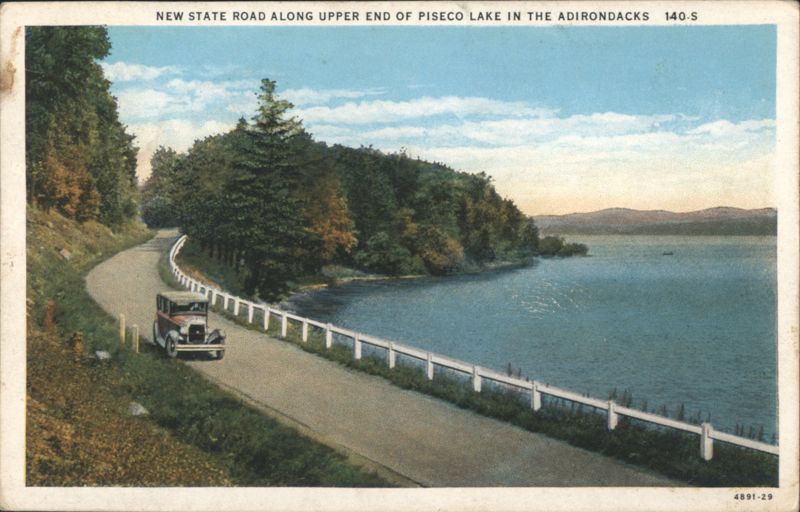 New State Road Along Upper End of Piseco Lake, Adirondacks New York