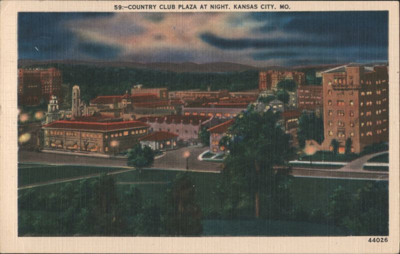Country Club Plaza at Night Kansas City Missouri