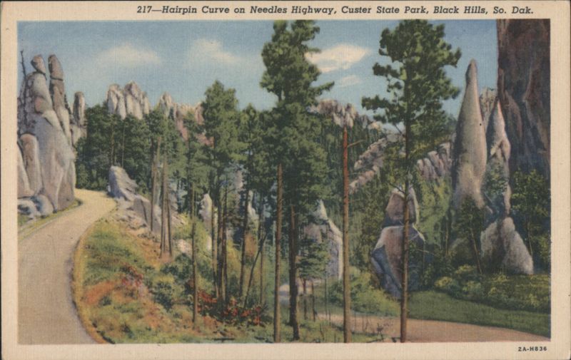Hairpin Curve on Needles Highway, Custer State Park South Dakota