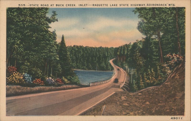 State Road at Buck Creek, Raquette Lake Highway, Adirondacks Inlet New York