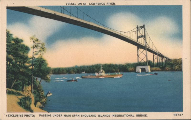 Vessel Under Thousand Islands International Bridge New York
