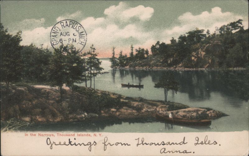 In the Narrows, Thousand Islands, NY with Boats New York