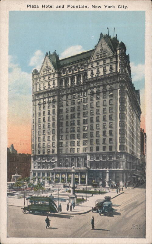 Plaza Hotel and Fountain, New York City American Studio