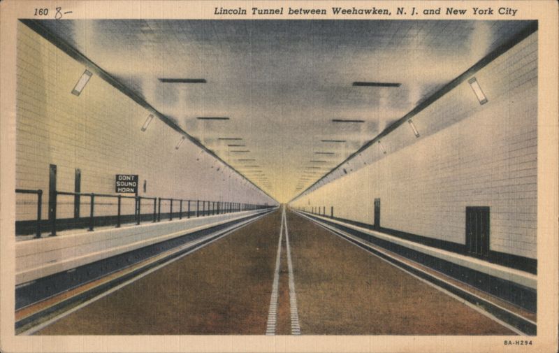 Lincoln Tunnel between Weehawken, NJ and New York City