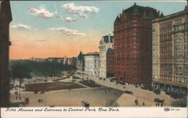 Fifth Avenue and Entrance to Central Park New York