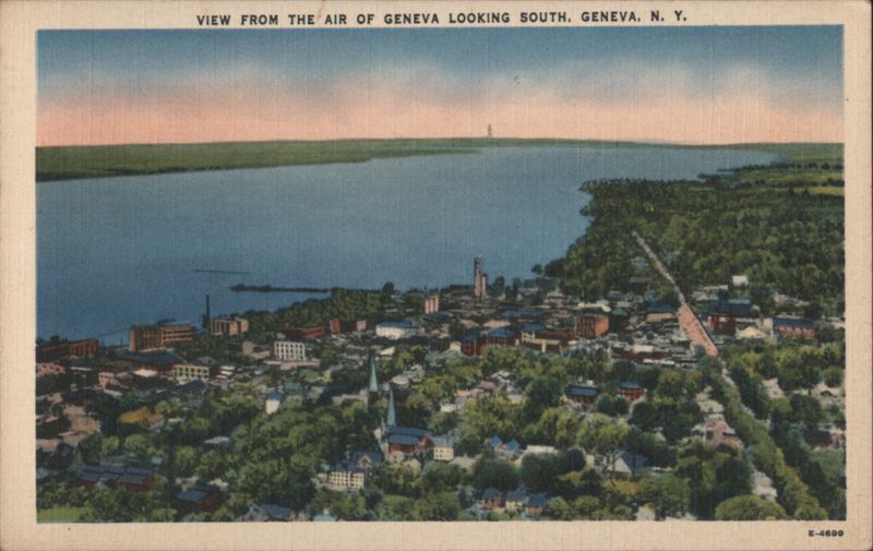 Aerial View of Geneva Looking South New York