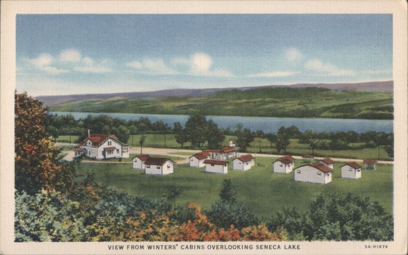 View from Winters' Cabins Overlooking Seneca Lake Watkins Glen New York
