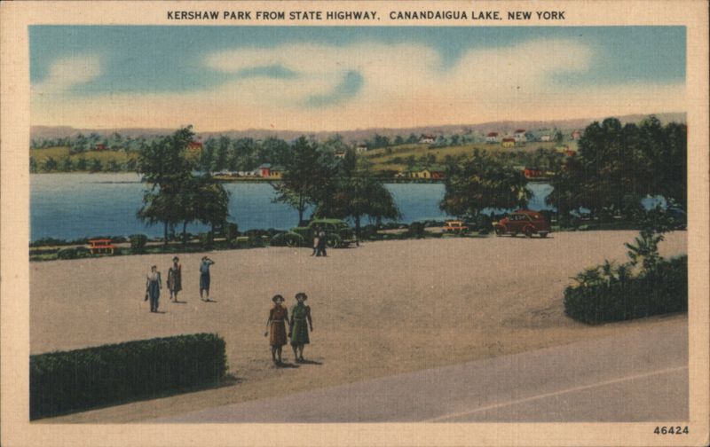 Kershaw Park from State Highway, Canandaigua Lake New York