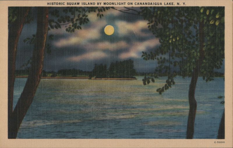 Historic Squaw Island by Moonlight, Canandaigua Lake New York