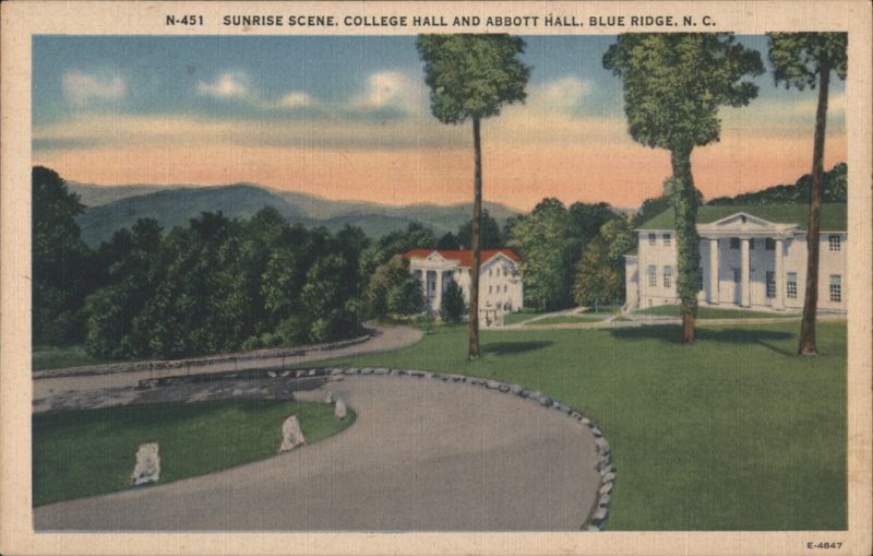 Sunrise Scene, College Hall and Abbott Hall Blue Ridge North Carolina