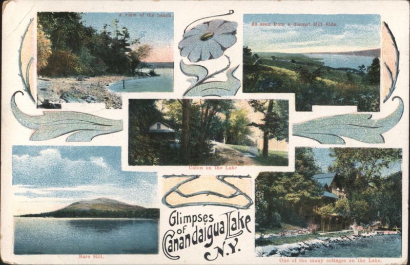 Glimpses of Canandaigua Lake, Bare Hill, Cabins New York