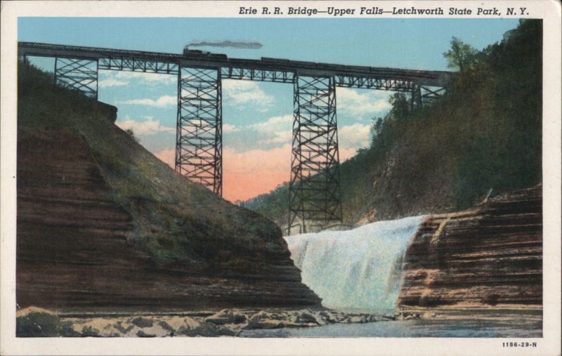 Erie R. R. Bridge - Upper Falls - Letchworth State Park New York