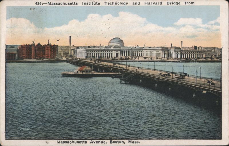 Massachusetts Institute Technology and Harvard Bridge Boston