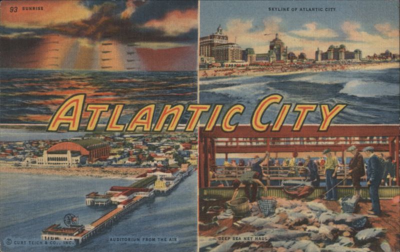 Atlantic City Sunrise, Skyline, Auditorium, Deep Sea Net Haul New Jersey