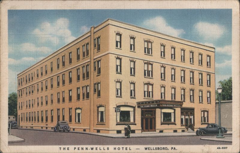 The Penn-Wells Hotel, Gem of the Roosevelt Highway Wellsboro Pennsylvania
