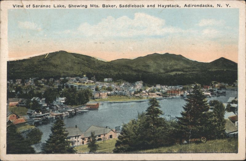 Saranac Lake with Mts. Baker, Saddleback, Haystack New York