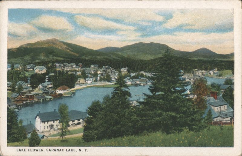 Lake Flower, Saranac Lake with Waterfront Homes New York