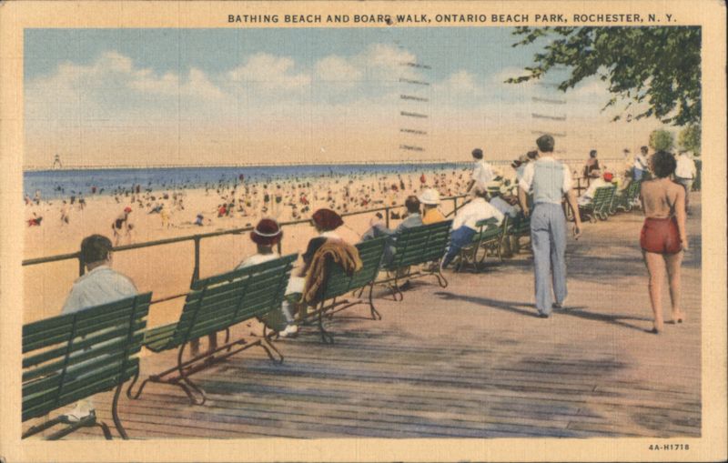 Bathing Beach and Board Walk, Ontario Beach Park Rochester New York