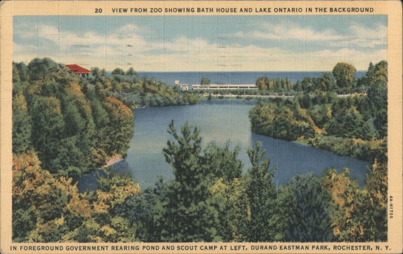 View from Zoo, Bath House, Lake Ontario, Durand Eastman Park Rochester New York