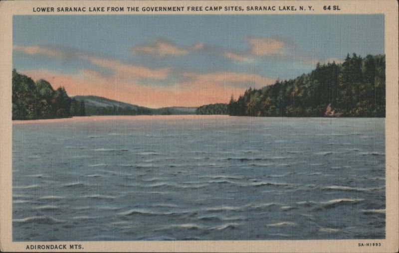 Lower Saranac Lake from Government Free Camp Sites New York