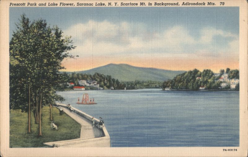 Prescott Park and Lake Flower, Scarface Mt. Saranac Lake New York