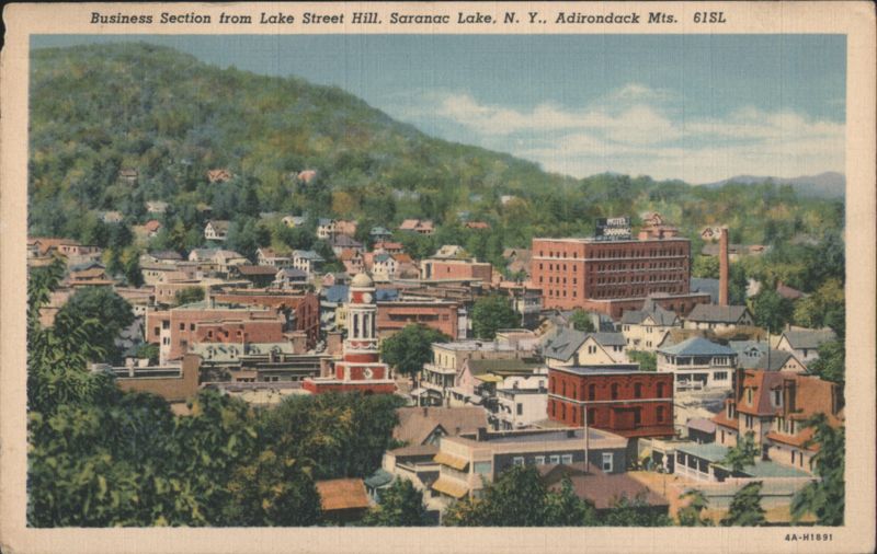 Business Section from Lake Street Hill, Saranac Lake New York