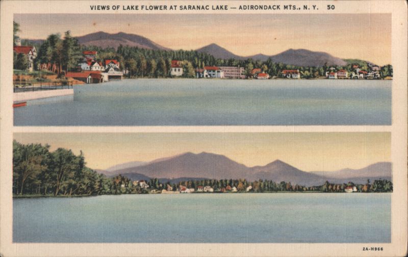 Views of Lake Flower, Adirondack Mountains Saranac Lake New York