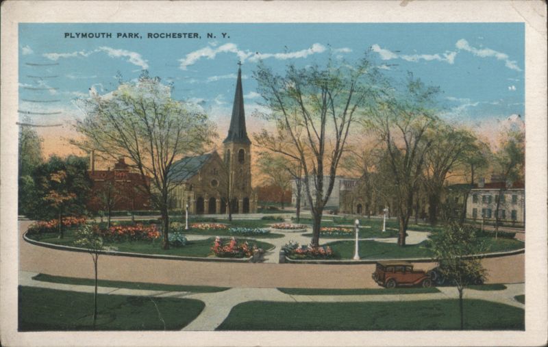 Plymouth Park with Church, Rochester New York