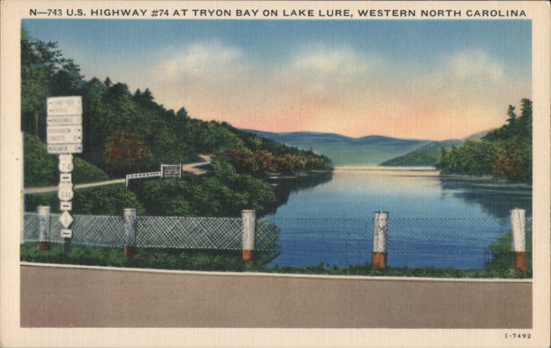 US Highway 74 at Tryon Bay on Lake Lure North Carolina