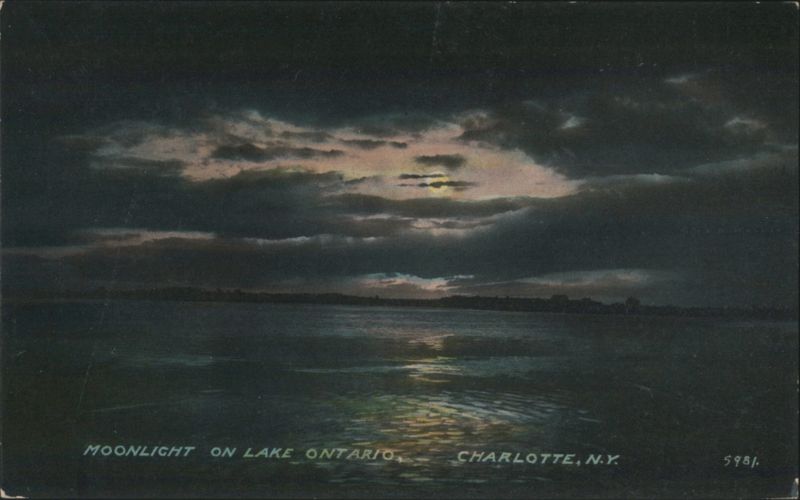 Moonlight on Lake Ontario, Charlotte, NY New York