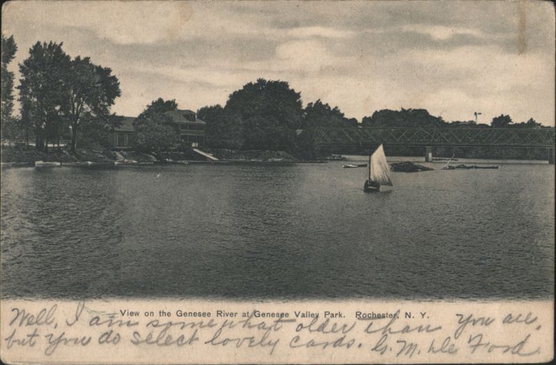 Sailboat on Genesee River, Genesee Valley Park Rochester New York