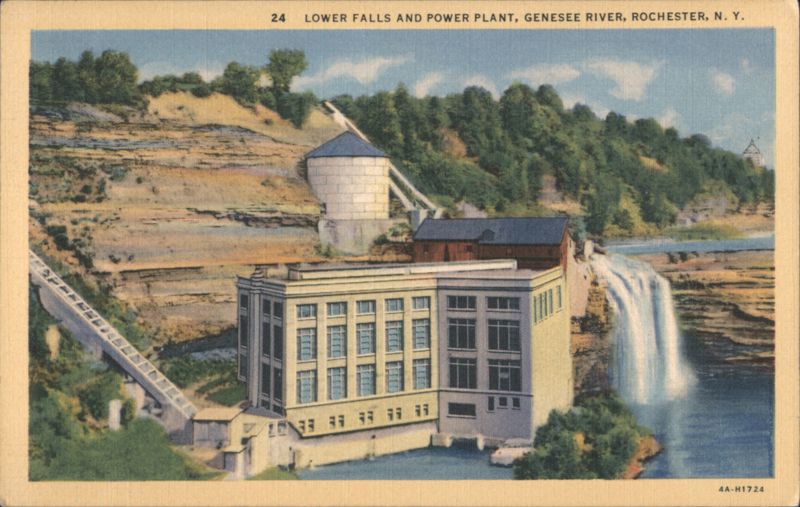 Lower Falls and Power Plant, Genesee River Rochester New York