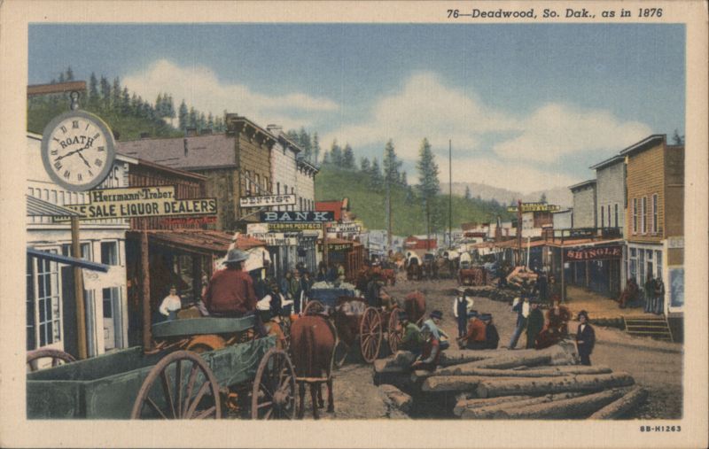 Deadwood, SD Street Scene, 1876 South Dakota
