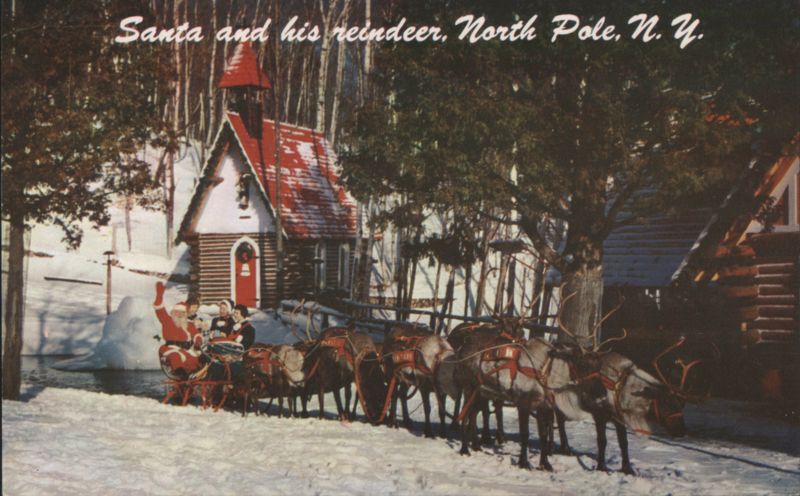 Santa and his Reindeer, North Pole, NY New York