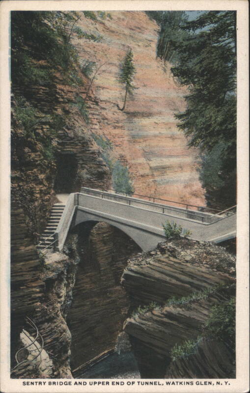 Sentry Bridge and Upper End of Tunnel, Watkins Glen New York