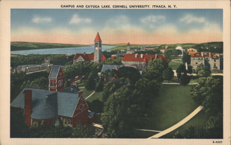 Campus and Cayuga Lake, Cornell University Ithaca New York