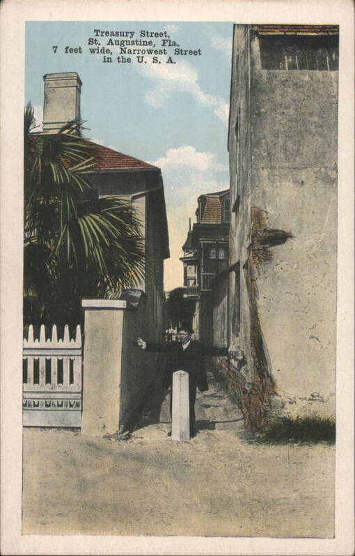 Treasury Street, 7 feet wide, Narrowest Street in U.S.A. St. Augustine Florida