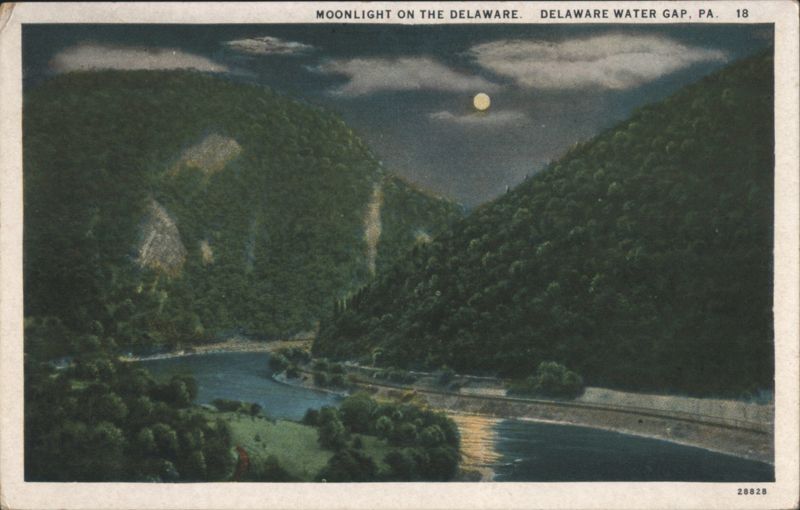 Moonlight on the Delaware, Delaware Water Gap Pennsylvania