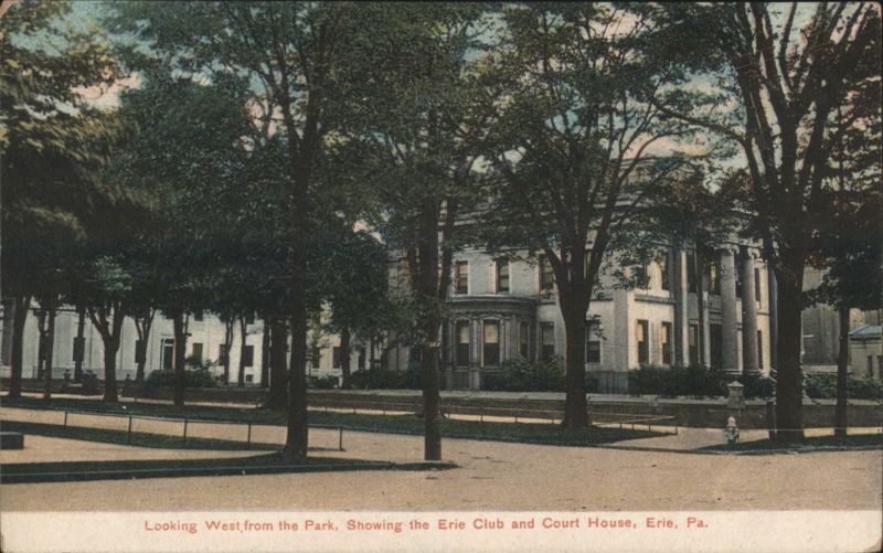 Erie Club and Court House from Park, Erie, PA Pennsylvania