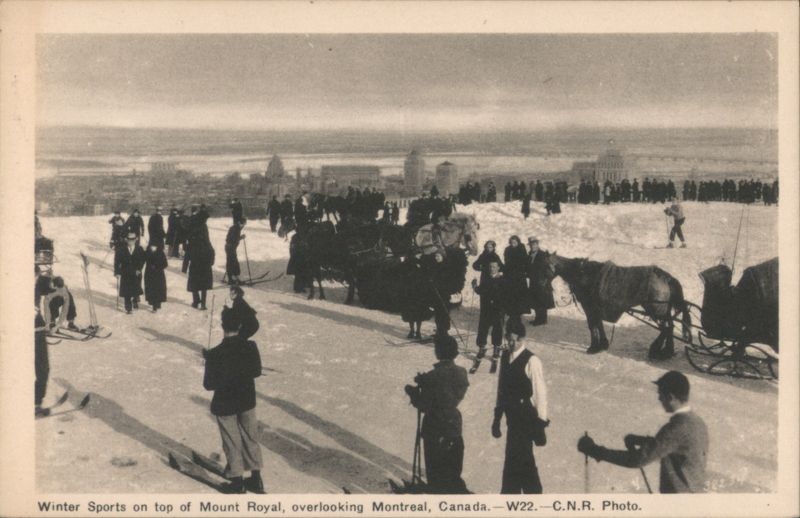 Winter Sports Mount Royal, Montreal, Canada QC C.N.R. Photo.